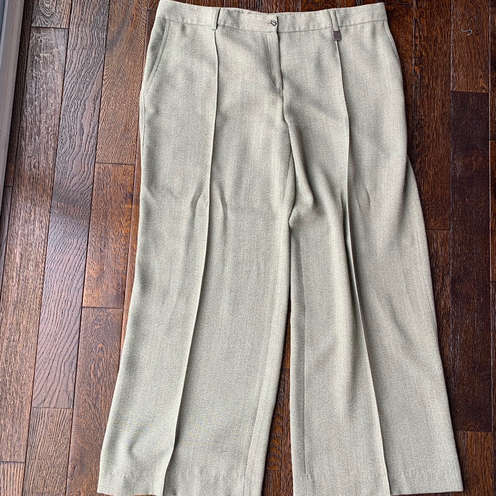 Mondo Khaki Wool Polyester Blend Dress Pants
